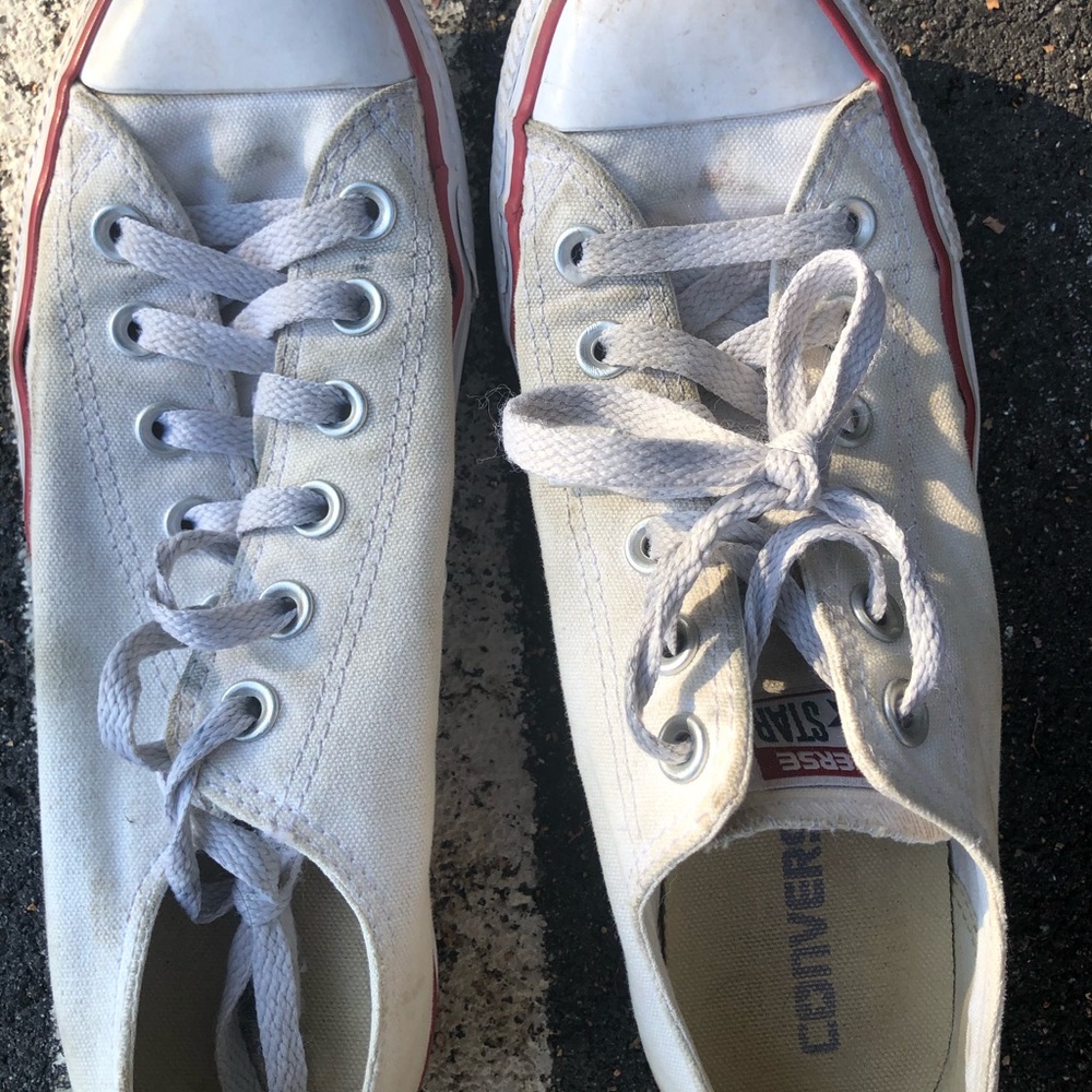 White Low Top Converse Sneakers
